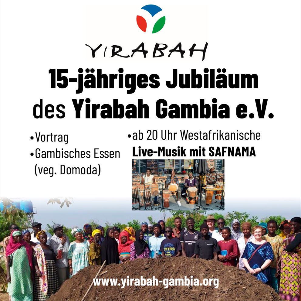 15 Jahre Yirabah Gambia e.V - Vortrag, Gambisches Essen und Afrikanische Musik