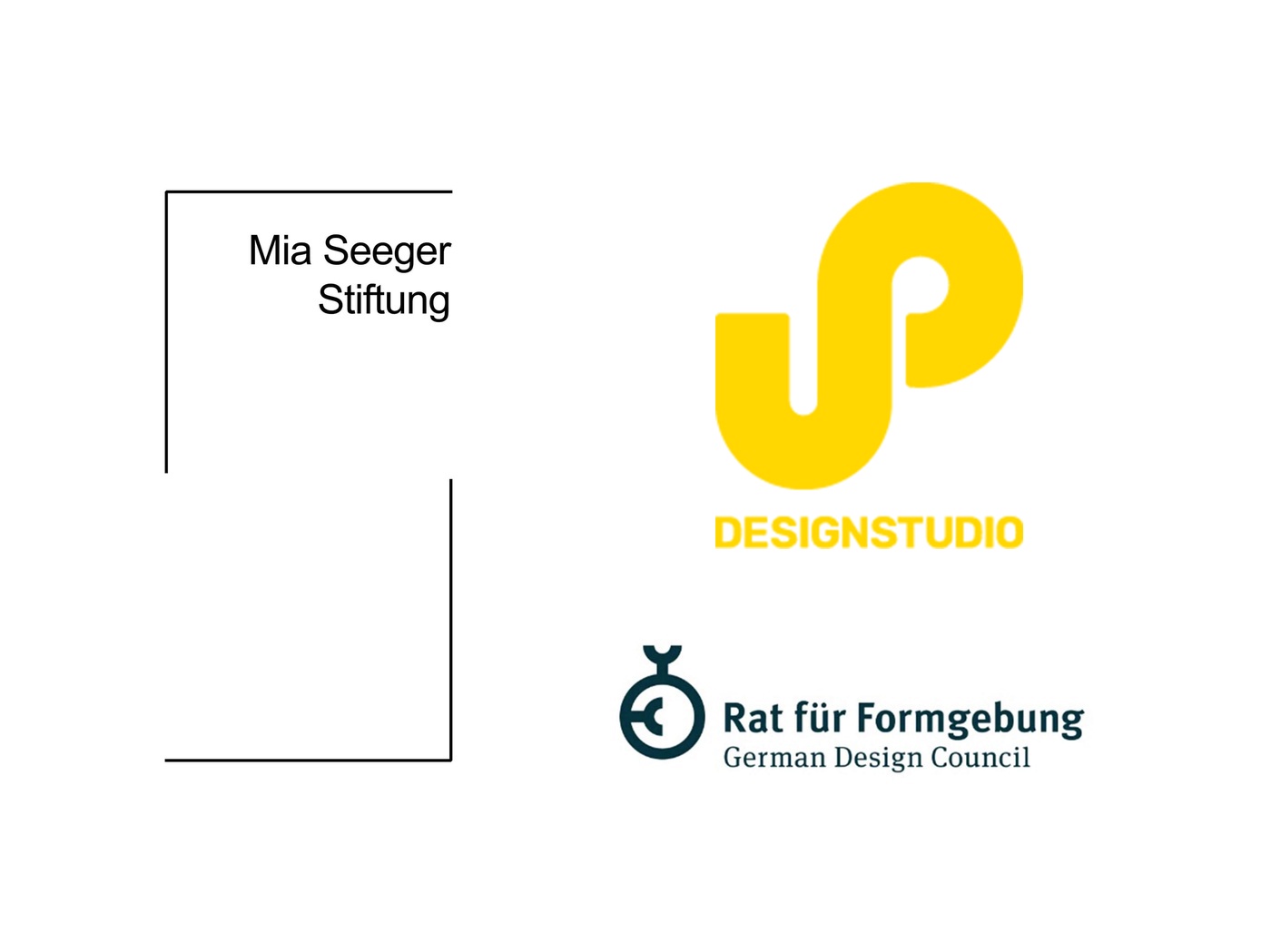 Mia Seeger Logo, Up Design Center Logo, Rat für Formgebung Logo
