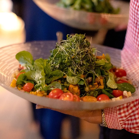 ackersalat mit speckwürfel