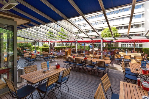 Stars & Stripes, St. Gallen, Aussenaufnahme, Terrasse