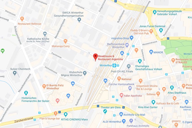 Steakhouse Argentina, Winterthur, Anfahrt, Google Maps