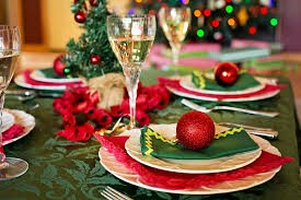 Weihnachten, aufgetischt, Tisch, dekoriert
