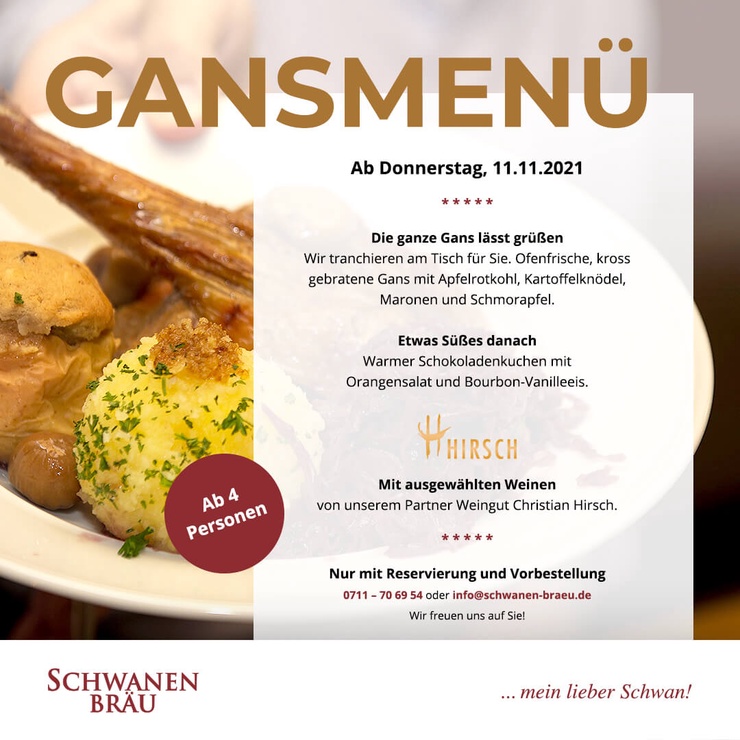 Gansmenü Schwanenbräu