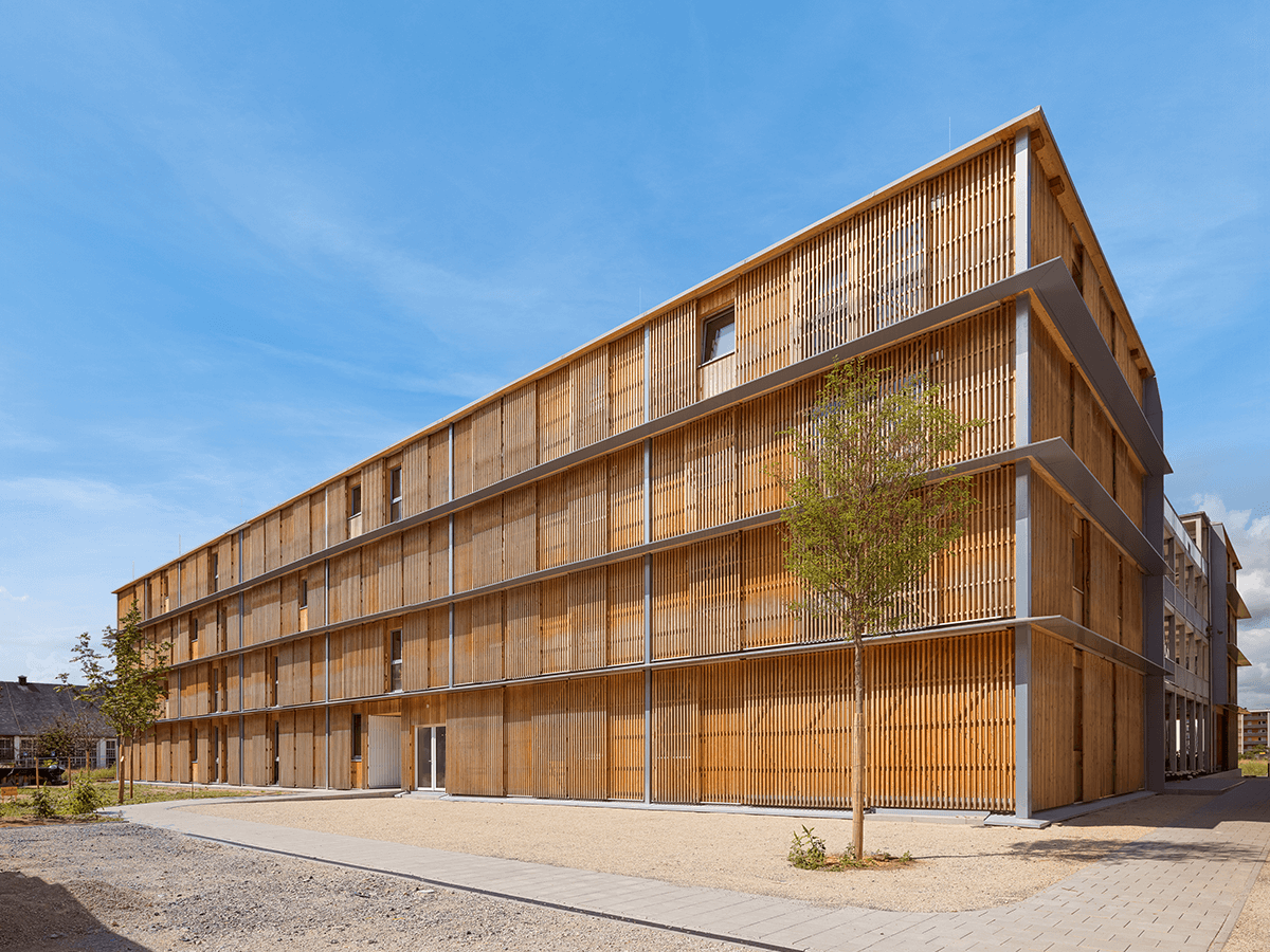 Studierendenwohnheim in modularer Element-Holzbauweise