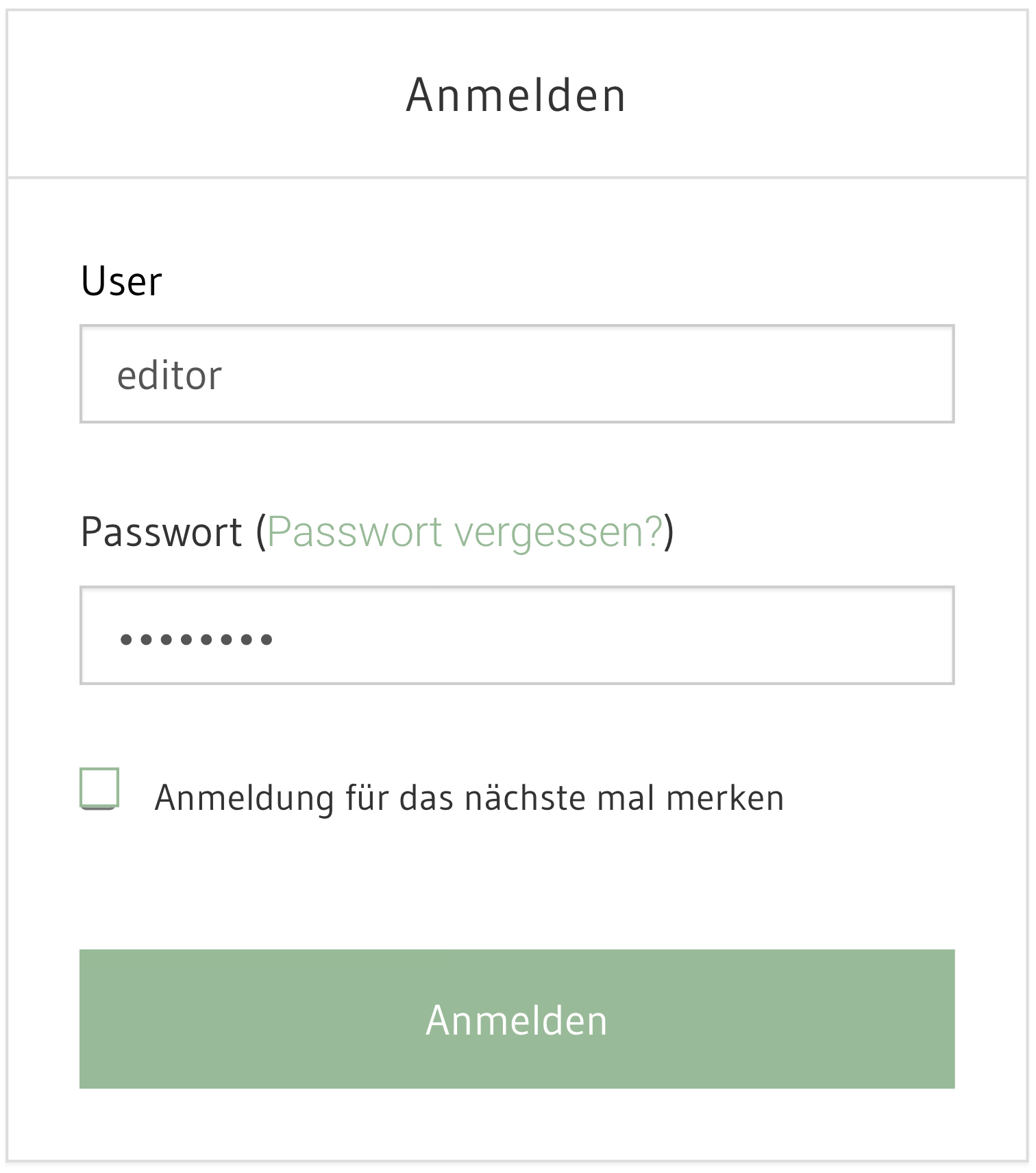Anmeldung Benutzerhandbuch