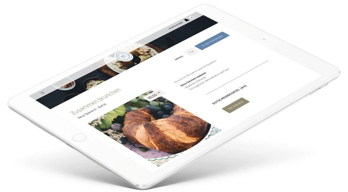 Tablet Ansicht Gutscheinshop Genusswelt