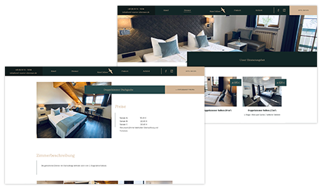 Zimmer buchen Screens