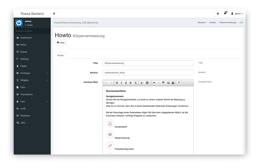 Screenshot Backend