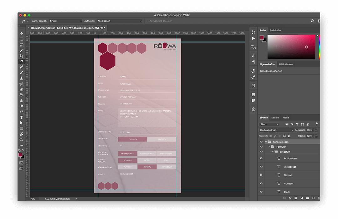 Screenshot Entwurf