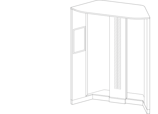 das Messportal mit großem Touch-Screen integriert in den Beratungsprozess und erfassten Daten welche über ein 3D Modell visualisiert werden