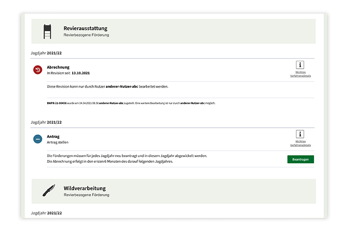 Revierförderung, screenshot, website