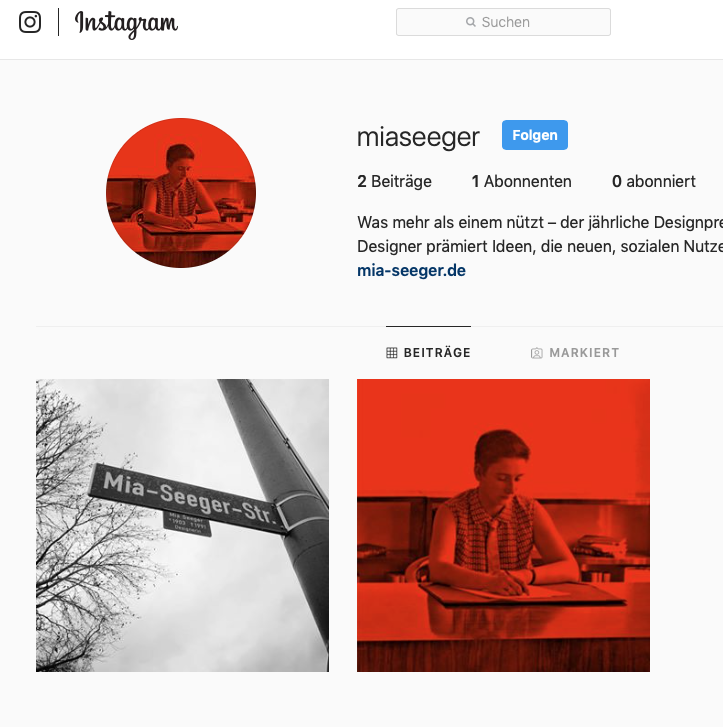 Mia Seeger und Instagram